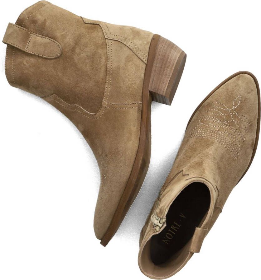 Notre-V 08-180 Enkellaarsjes Enkelboots met rits Dames Camel