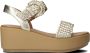 Vlechtwerk bruin Tinten Vlechtwerk 123095 Sandalen Dames Goud - Thumbnail 2