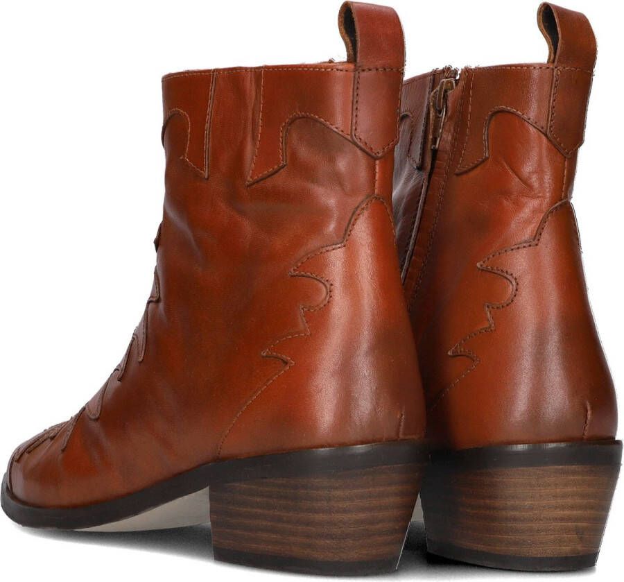 Notre-V 18060 Enkellaarsjes Enkelboots met rits Dames Cognac