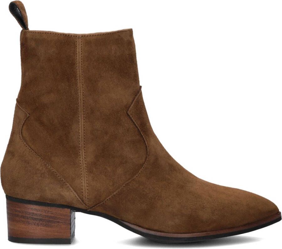 Notre-V 3221 Enkellaarsjes Enkelboots met rits Dames Cognac