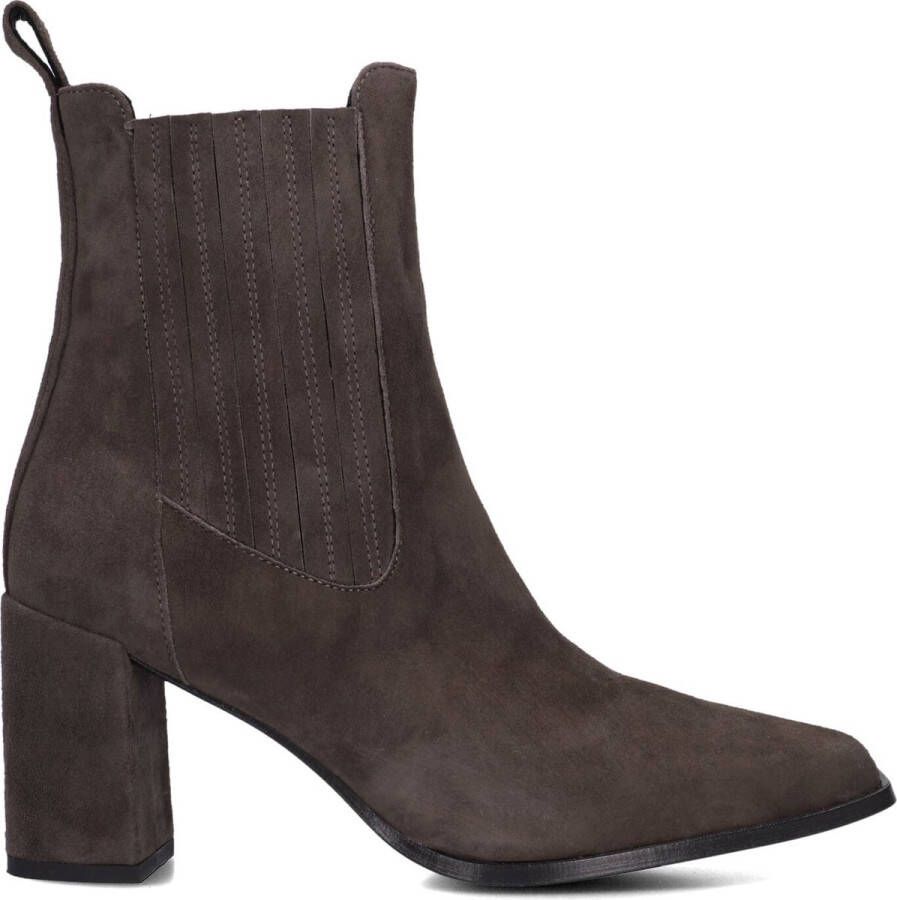 Notre-V 33028 Enkellaarsjes Enkelboots met rits Dames Bruin