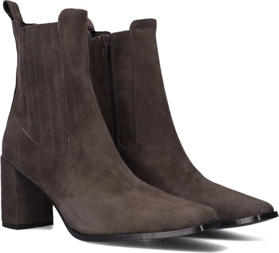 Notre-V 33028 Enkellaarsjes Enkelboots met rits Dames Bruin