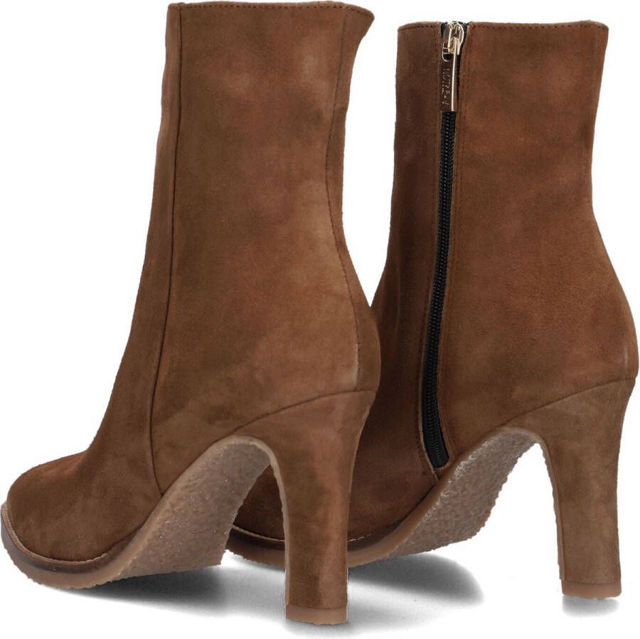 Notre-V 57436 Enkellaarsjes Enkelboots met rits Dames Cognac