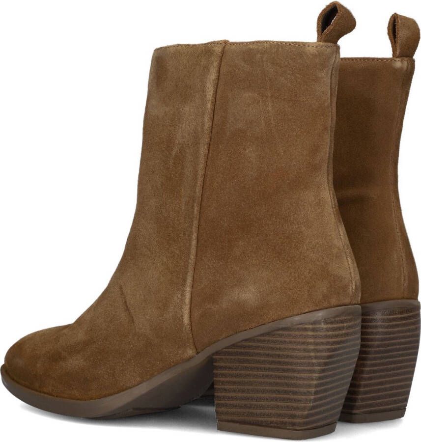 Notre-V Ki-4563 Enkellaarsjes Enkelboots met rits Dames Cognac