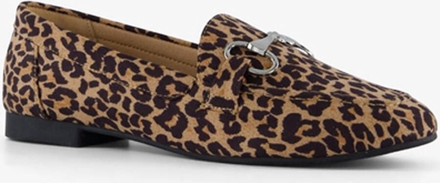 Nova dames loafers bruin luipaardprint