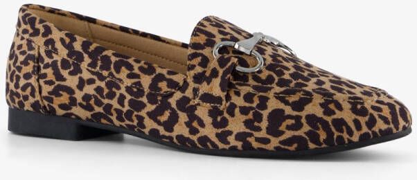 Nova dames loafers bruin luipaardprint