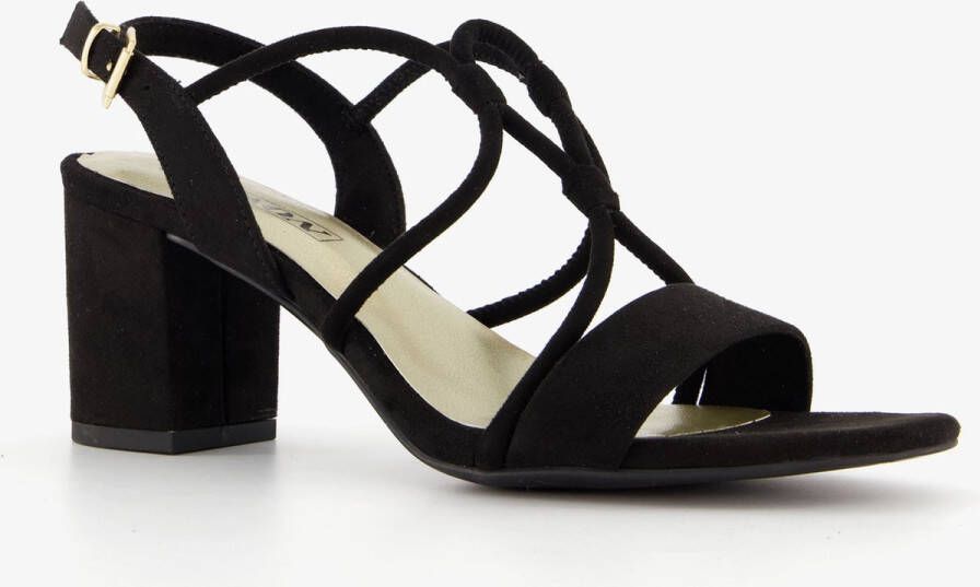 Nova dames sandalen met hak zwart