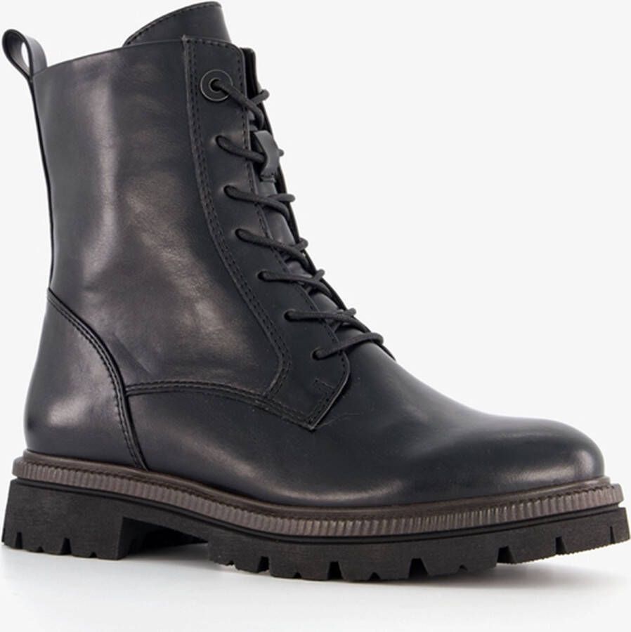 Nova dames veterboots zwart