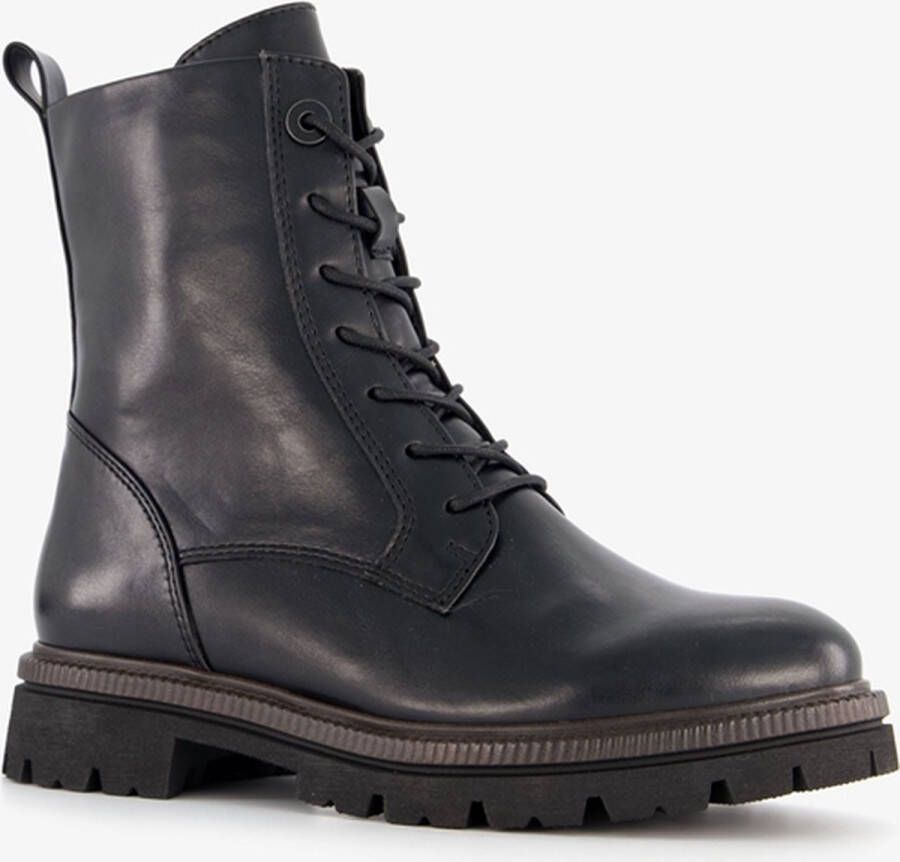 Nova dames veterboots zwart