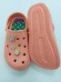 Novelido High Sole Oranje Dames Sabo Slippers Massage Sole met Patroon - Thumbnail 1