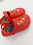 Novelido High Sole Rode Dames Sabo Slippers Massage Sole met Patroon - Thumbnail 1