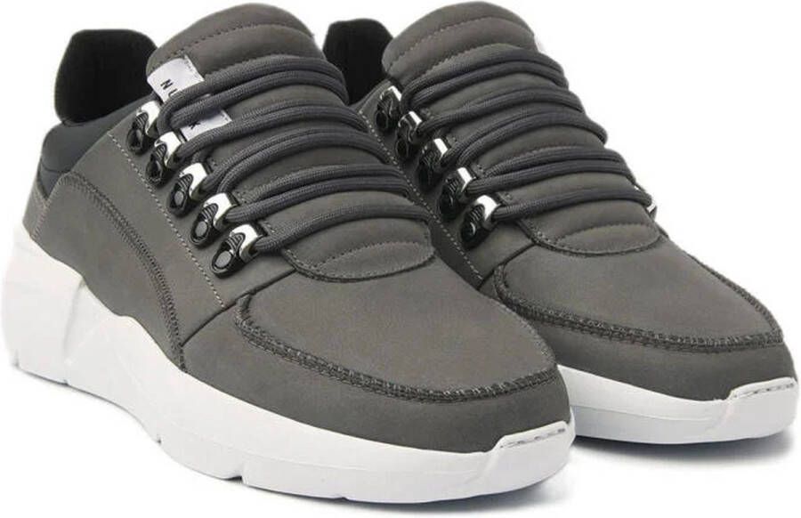 Nubikk Roque Roman leren sneakers donkergrijs