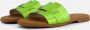 OH MY SANDALS Amira Slippers groen Leer Dames - Thumbnail 8