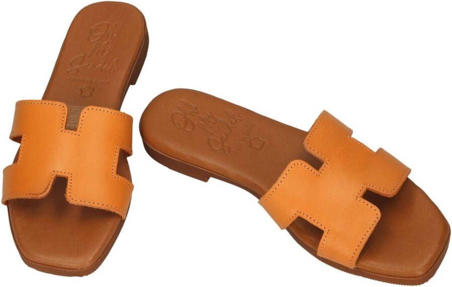 Oh! My sandals -Dames oranje slippers & muiltjes