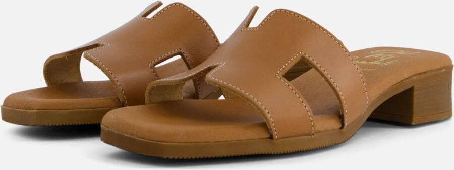 OH MY SANDALS Slippers cognac Leer Dames