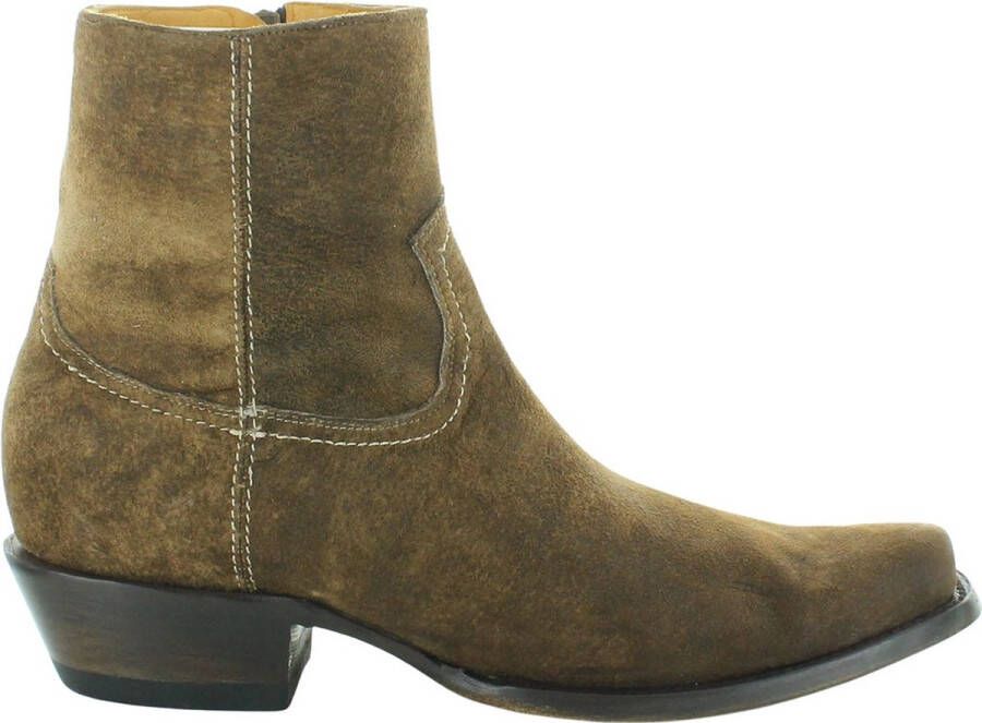 Old Gringo heren cowboy enkellaars in bruin suede