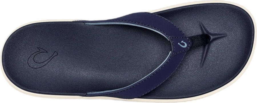 Olukai Nu'aPi'o Dames leren slippers Trench-Blue Trench-Blue