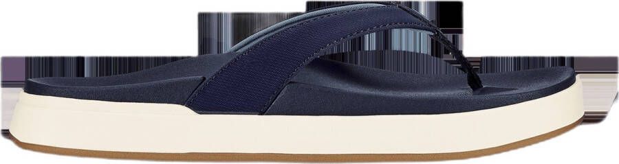 Olukai Nu'aPi'o Dames leren slippers Trench-Blue Trench-Blue