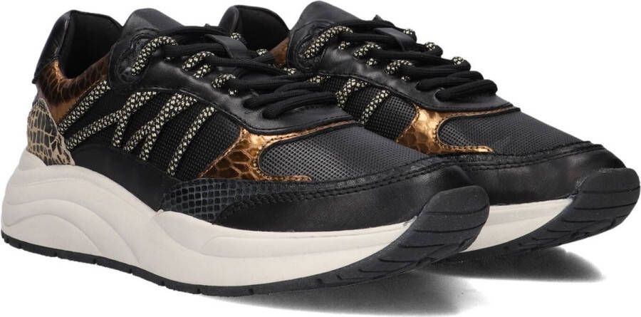 Omoda Charu Sneakers Leren Sneaker Dames Zwart