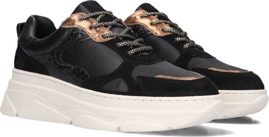 Omoda Jana Sneakers Leren Sneaker Dames Zwart