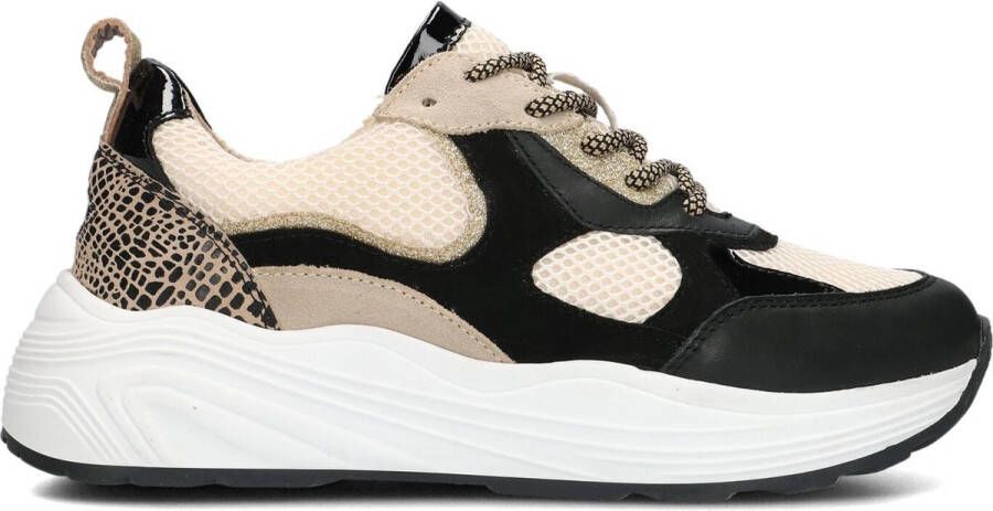 Omoda Triangle Lage sneakers Leren Sneaker Zwart