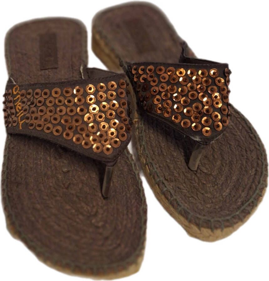 O''NEILL O'NEILL -SPARK- ESPADRILLE SLIPPER -COFFE-GLITTER