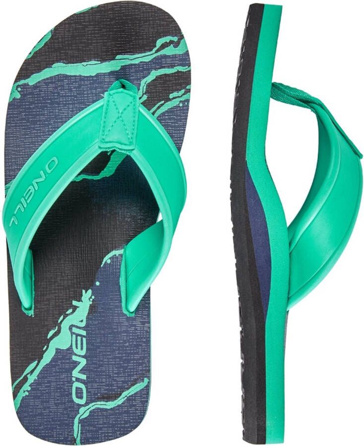 O'Neill Slippers voor jongens Arch Print Donkerblauw Geel maat 32EU