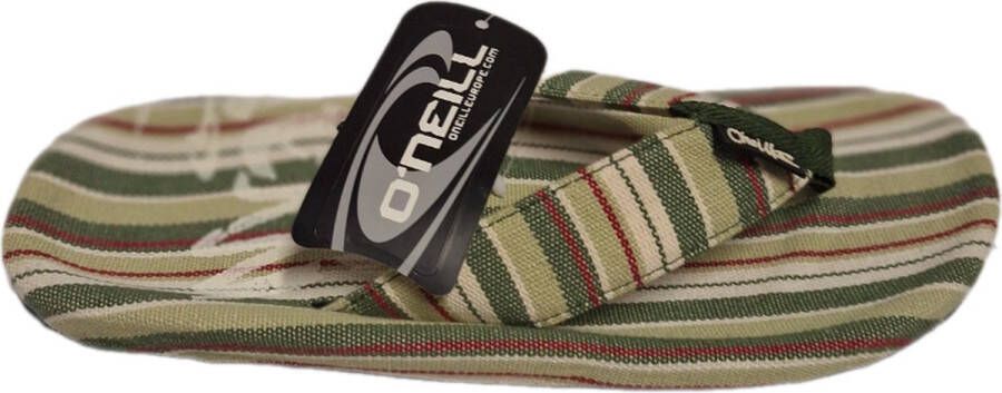 O'Neill -ZEN SLIPPER-STRIPED GREEN-CANVAS