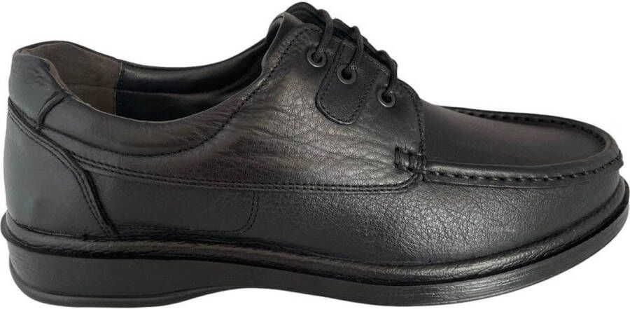 Online Express Herenschoenen- Nette Schoenen- Veterschoenen- Comfort schoenen 602- Leather- Zwart