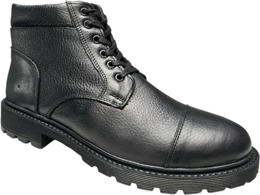 Online Express Heren Schoenen- Warme Schoenen- Winterboots met binnenvoering- Mannen laarzen- Veterboots 1044- Leather- Zwart