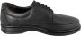 Online Express Nette Schoenen- Veterschoenen- Herenschoenen- Comfort Schoenen- 605- Leather- Zwart - Thumbnail 1