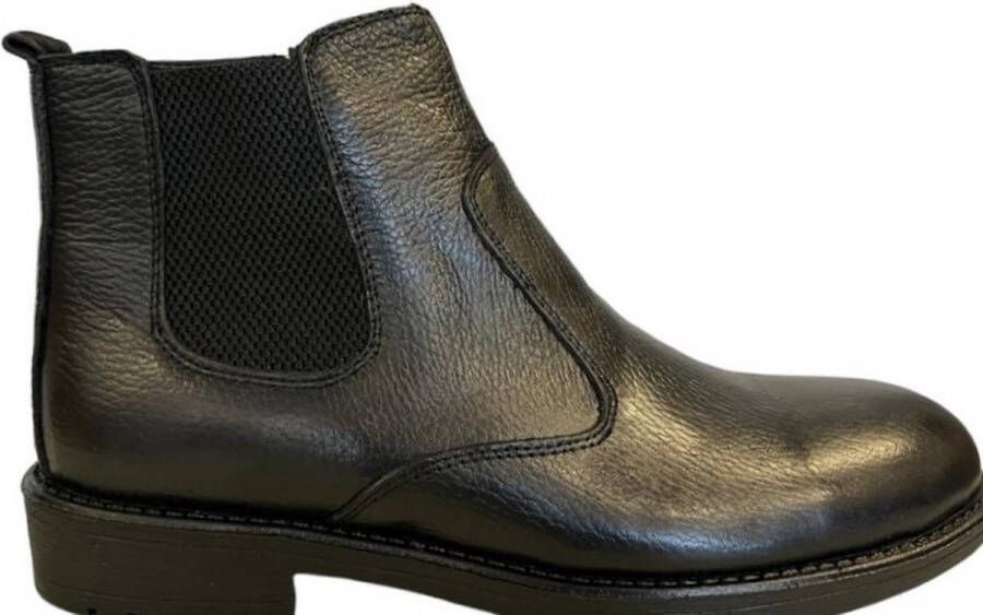 Online Express Herenschoenen- Chelsea Boots- Halfhoge leren Schoenen- Enkellaarzen 1003- Leather- Zwart