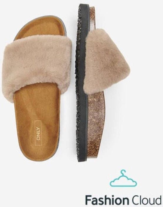 ONLY Moon -3 Fur Sandal Camel