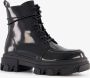 Only Shoes lak dames veterboots zwart - Thumbnail 1