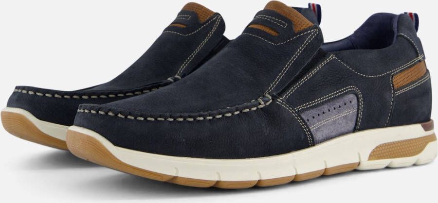 Outfielder Instappers blauw Nubuck