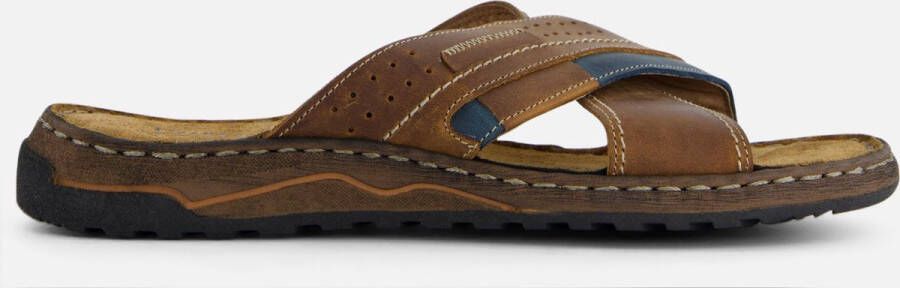 Outfielder Slippers cognac Leer