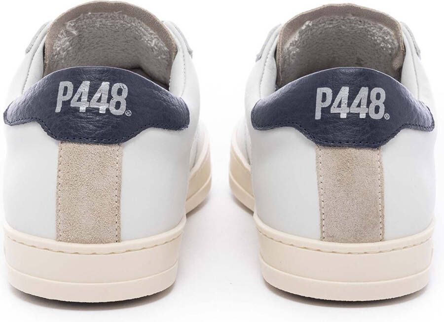 P448 Vintage-geïnspireerde Leren Sneaker met Geperforeerd Logo White