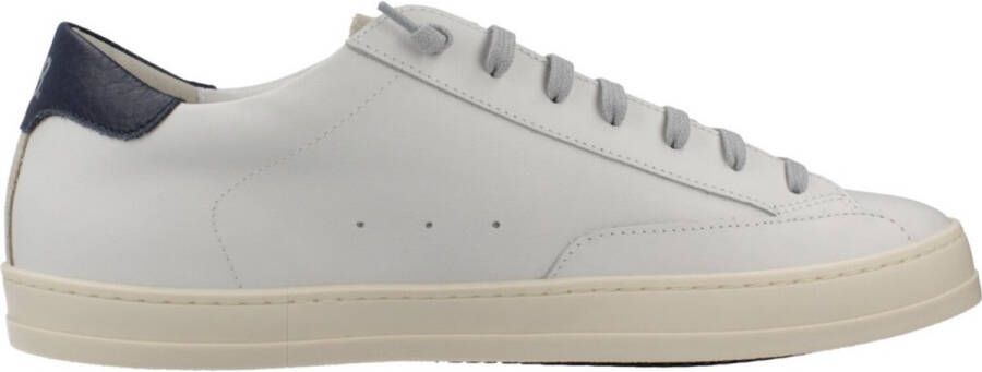 P448 Vintage-geïnspireerde leren sneaker met geperforeerd logo White Heren