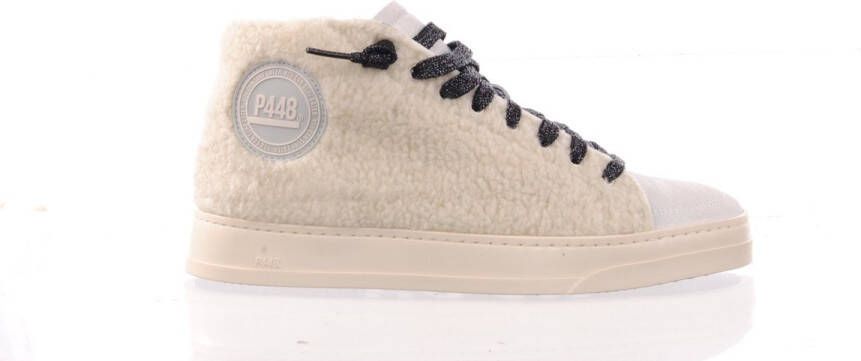 P448 damessneakers fakefur- beige