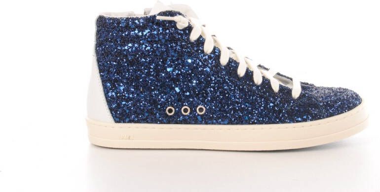 P448 damessneakers skate lady paillettes bleu