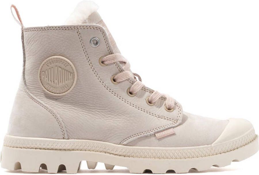 Palladium PAMPA HIGH ZIP WL VeterlaarzenHoge sneakersDames veterschoenenHalf-hoge schoenen Wit beige