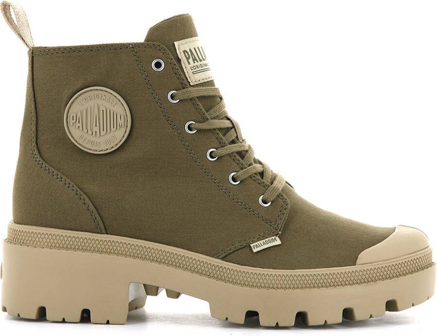 Palladium Pallabase Twill hoge veterschoenen bruin