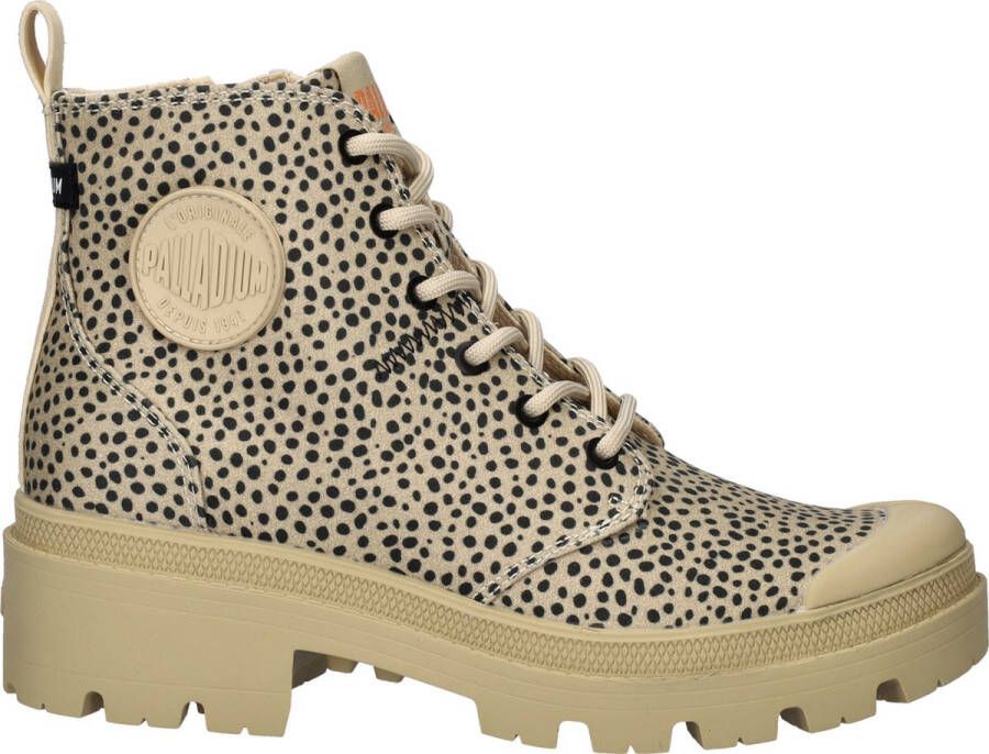 Palladium Pallabase Safari dames veterboot Beige zwart