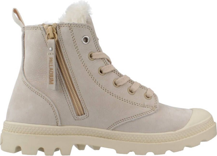 Palladium PAMPA HIGH ZIP WL VeterlaarzenHoge sneakersDames veterschoenenHalf-hoge schoenen Wit beige