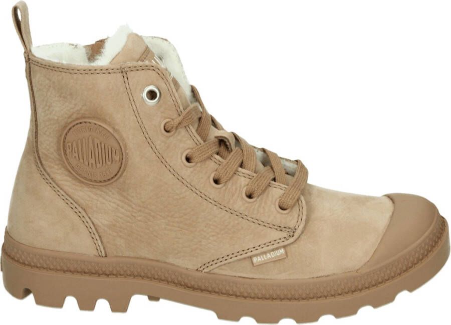 Palladium PAMPA HI ZIP WL Volwassenen VeterlaarzenHoge sneakersDames veterschoenenHalf-hoge schoenen Taupe