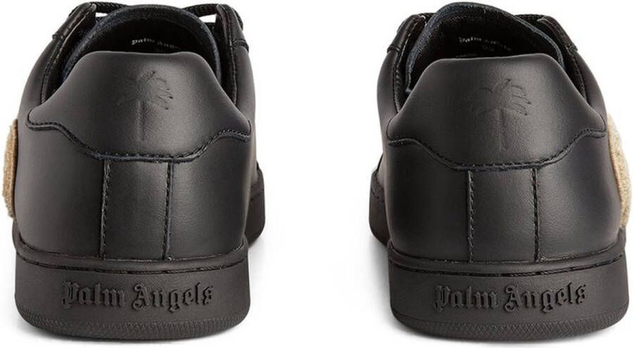 Palm Angels Leren Sneaker met Teddy Bear Applicatie Black Heren