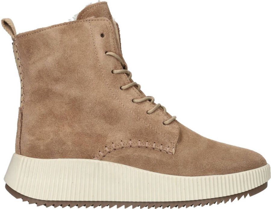 Palpa Taupe Suède Teddy Gevoerde Platformlaarzen Beige Dames