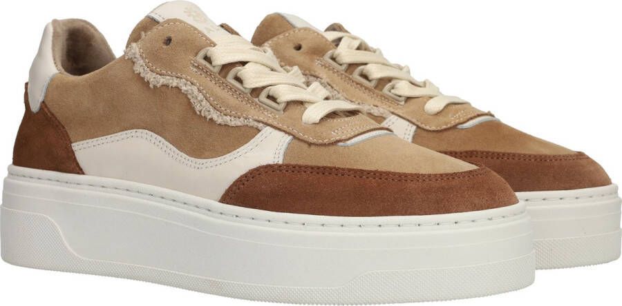 Palpa Neutrale Leren Platform Sneaker met Teddy Detail Multicolor Dames