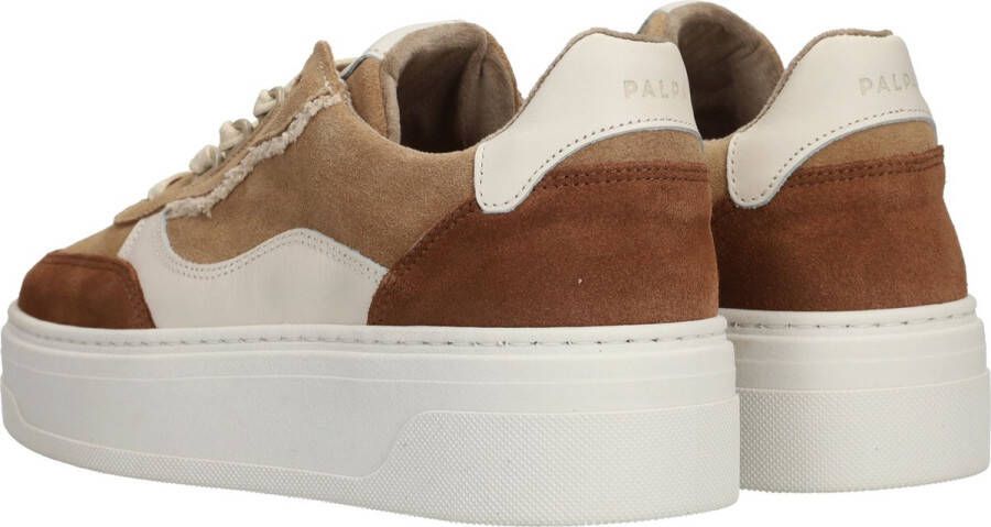 Palpa Neutrale Leren Platform Sneaker met Teddy Detail Multicolor Dames