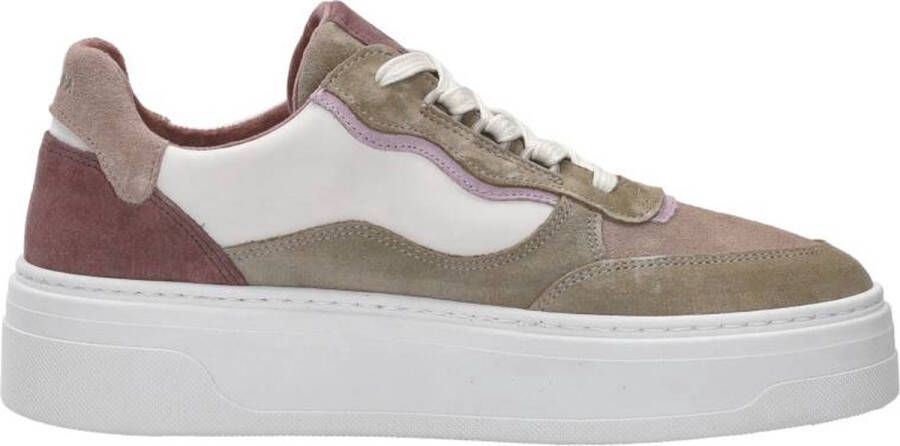 Palpa Beige Paarse Platform Sneakers Multicolor Dames